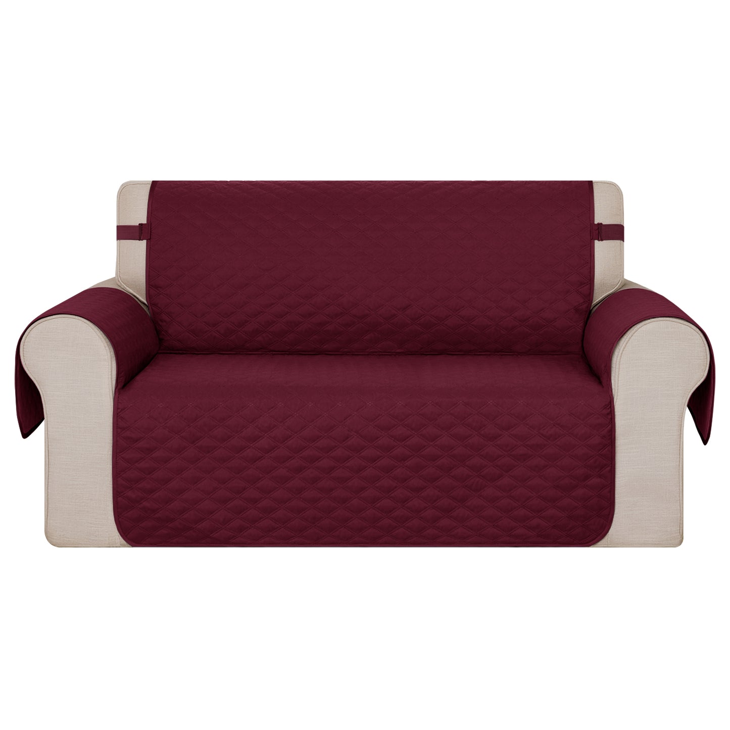 WYNTEX Microfiber Cover Snowflake Quilted Armchair Slipcover Slip Resistant Improved Sofa Shield with Elastic Straps