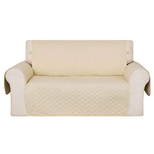 WYNTEX Microfiber Cover Snowflake Quilted Armchair Slipcover Slip Resistant Improved Sofa Shield with Elastic Straps
