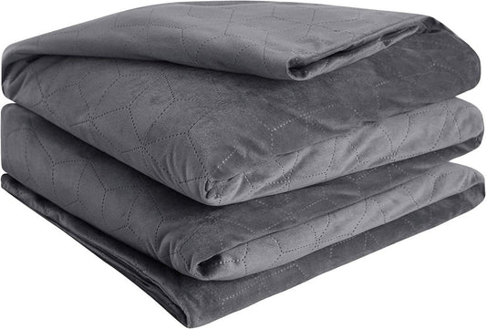 Wyntex Heavy Weighted Blanket with Removable Duvet Cover for Adult Filled with Premium Soft Micro Glass Beads Twin/Full Size, 48 x 72 in, 15 lbs