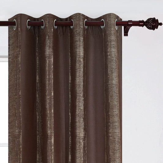 Deconovo Room Darkening Jacquard Bark Pattern 84 Inch Length Curtains for Bedroom, 52x84 Inch, Dark Grey